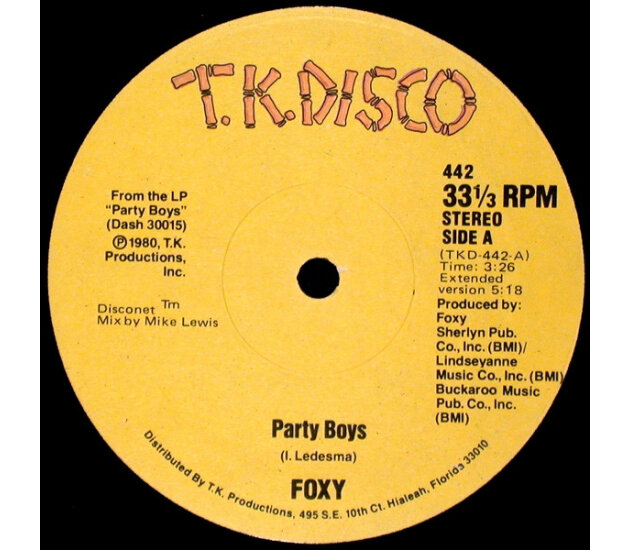 Foxy - Party Boys (12", Maxi-Single, 1980)
