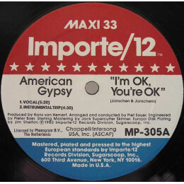 American Gypsy - I'm OK, You're OK (12", Maxi-Single, 1980)
