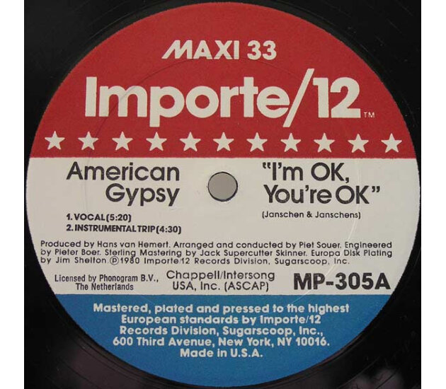 American Gypsy - I'm OK, You're OK (12", Maxi-Single, 1980)