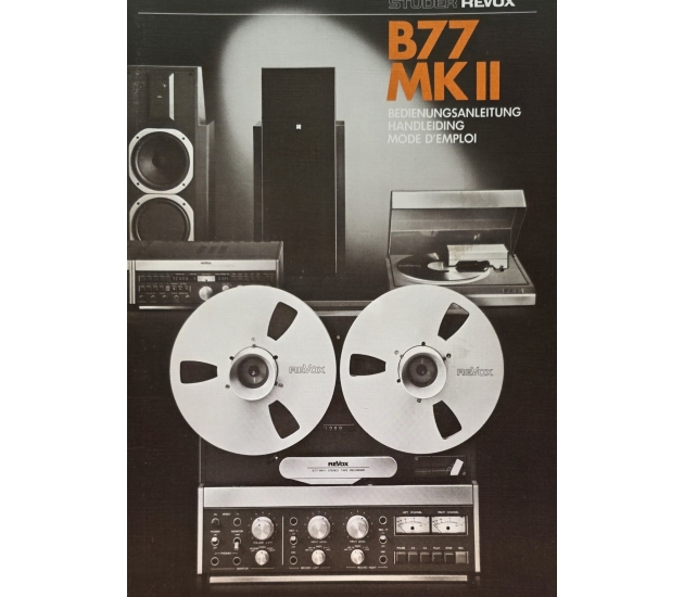 Studer ReVox B77 MK II – Originele Handleiding (jaren ’80)