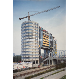 Bijzondere vintage foto van de Mandelabrug en het FME-kantoor, Zoetermeer 20x25cm
