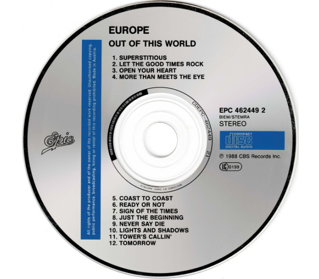 Europe (2) - Out Of This World (CD, 1988)