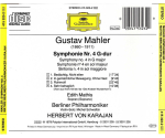 Gustav Mahler - Edith Mathis, Berliner Philharmoniker, Herbert von Karajan - 4. Symphonie (CD, 1987)