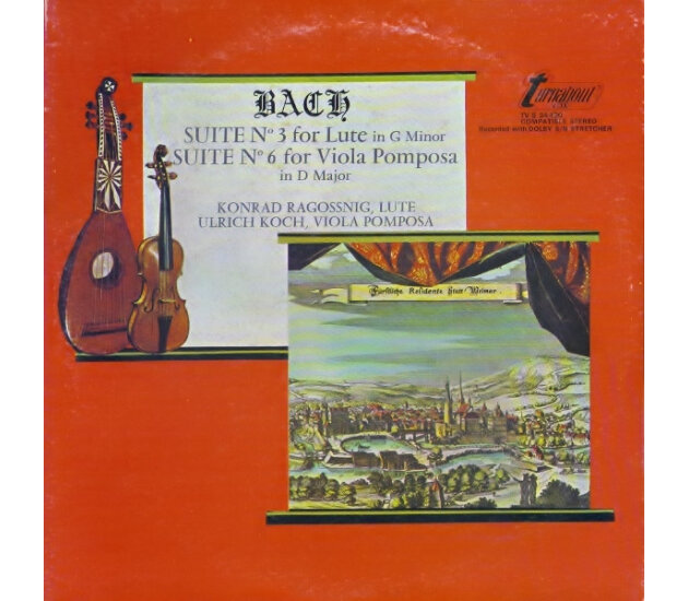 Johann Sebastian Bach - Konrad Ragossnig / Ulrich Koch - Bach Suite No. 3 For Lute In G Minor / Suite No. 6 For Viola Pomposa In D Major (LP)